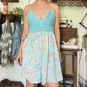 small derek heart crochet top dress